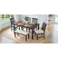 Ensemble de table de salle à manger extensible 6 pièces pour 6 personnes, ensemble de salle à manger de style campagnard moderne avec 4 chaises rembourrées et 1 banc, ensemble de sièges à dossier en lattes en bois d'hévéa à usage familial, espresso + noir, coussin beige-771576466-771576468