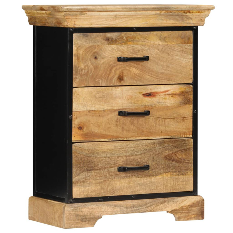 Commode en bois de manguier massif 23,6 po x 11,8 po x 29,5 po