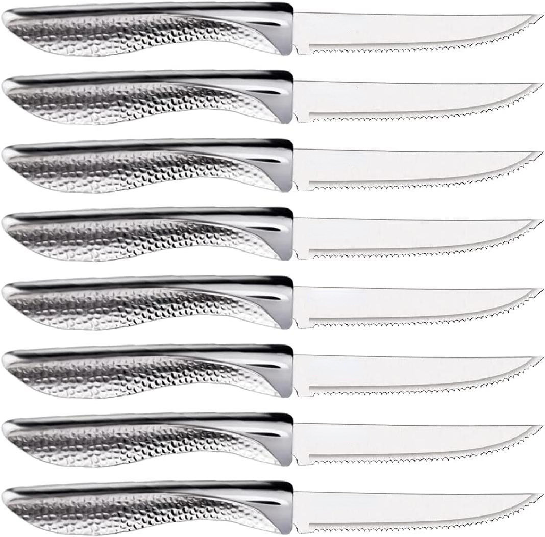 Winston Porter Stainless Steel Serrated Steak Knife Set Dishwasher Safe