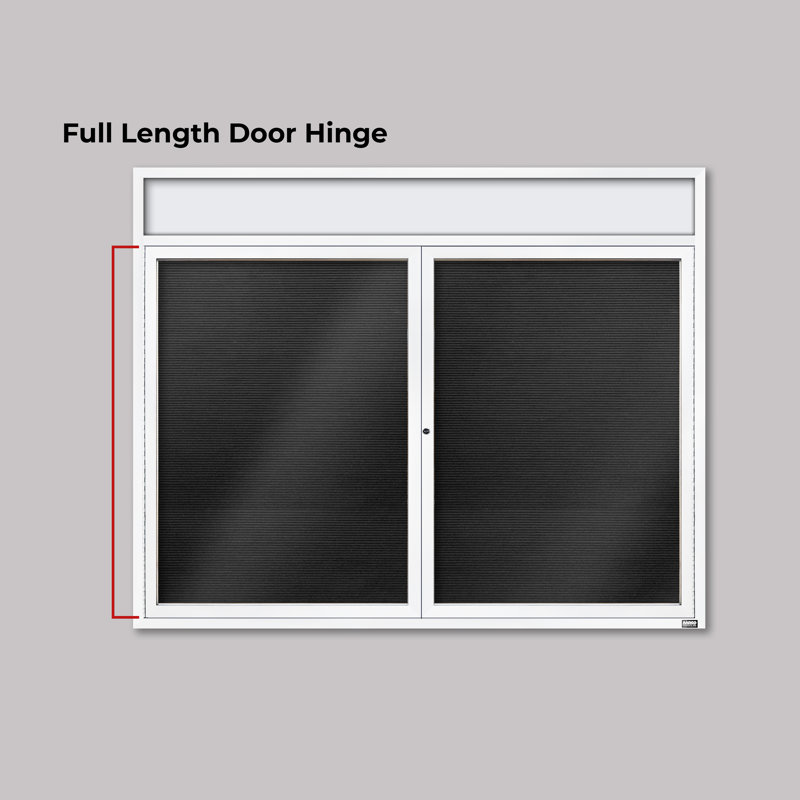 Carte à fixation murale délimitée directory cabinet, Blanc thermolaqué, Deux, H 48 po x l 60 po