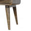Table de chevet courbée gris classique courbé, 2 tiroirs, pieds nordiques, brun