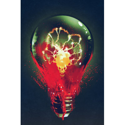 Skull Glowing Inside - Wrapped Canvas Print