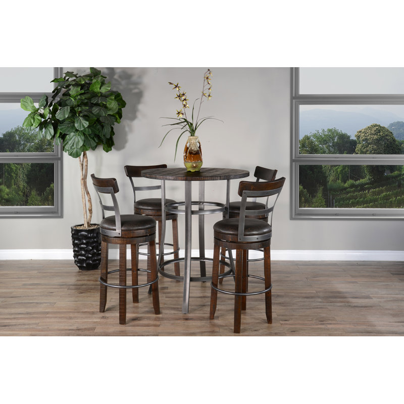 Sunny Designs Metal Frame Pub Set, 5 Pieces: Table, 4 Chairs