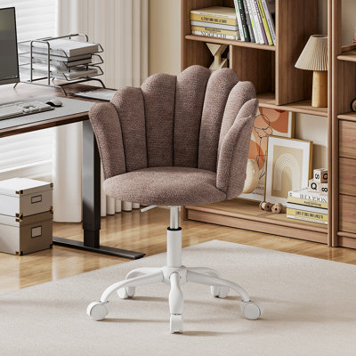 Office Chair, Adjustable Height Swivel Chair, Chenille Vanity Chair, Comfy Padded Computer Desk Chair For Office, Study, Bedroom