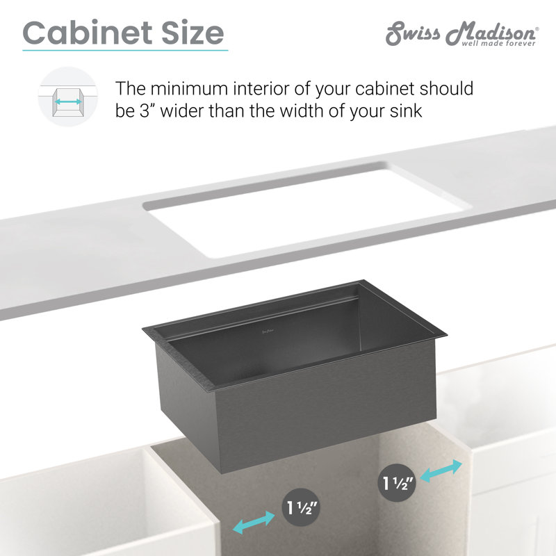 Tourner 32 x 19 Stainless Steel, Single Basin, Undermount Kitchen Workstation Sink, Black