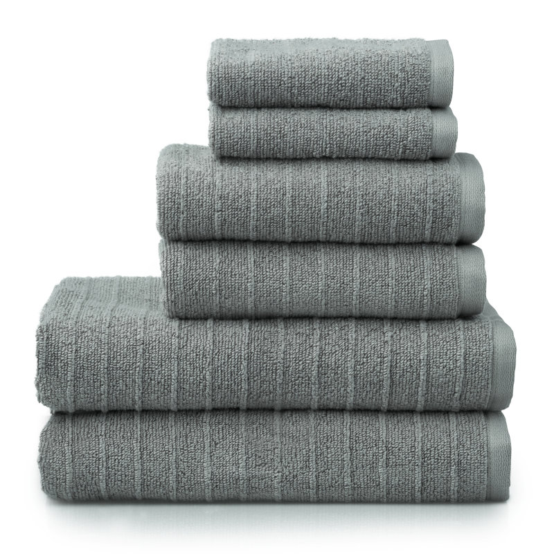 Ensemble de serviettes 6 pièces 100% coton Iva, Gris