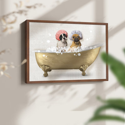 Bath Dogs IV -Framed Print - Restickable