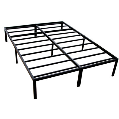 King Size Black Steel Modern Platform Foundation For Heavy - Load Scenarios, 2000 Pound Capacity, 14 In Height Duty Operations,