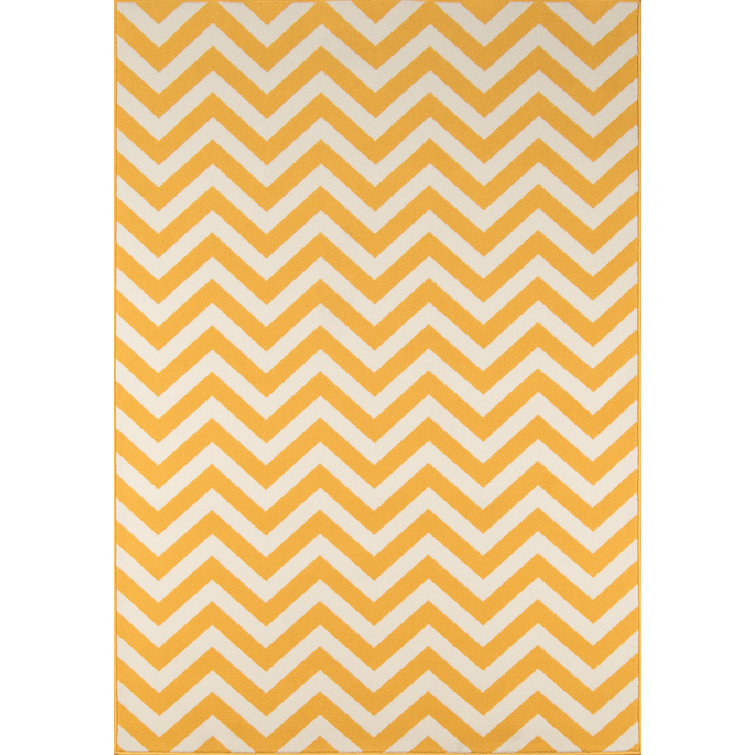 Tapis jaune à motif de chevrons Irita