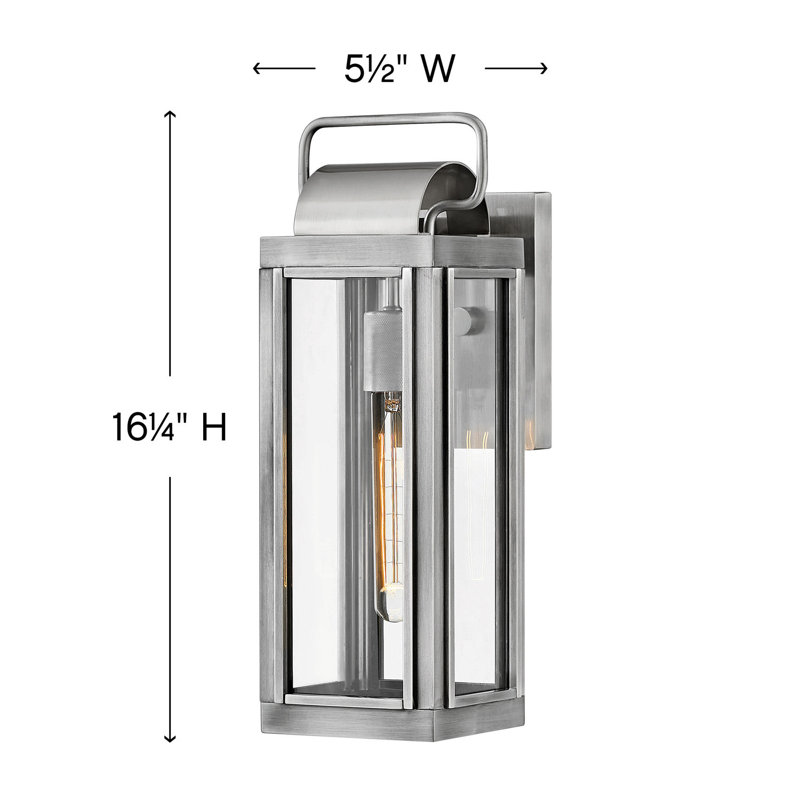 Sag Harbor Single Light Outdoor Wall Mount Lantern - Bulb Included, 16.25" H x 5.5" W x 7.5" D, Black