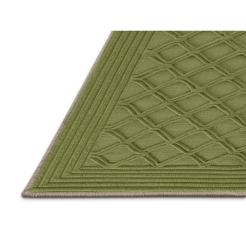 Tapis brun treillis lavable à la machine, Tapis de couloir 2 pi x 4 pi