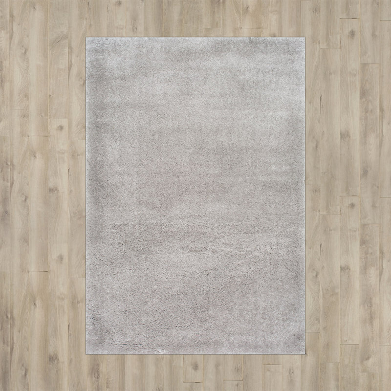 Tapis à poil long gris clair performance de style contemporain Andreanna, Rectangle 6 pi 7 po x 9 pi