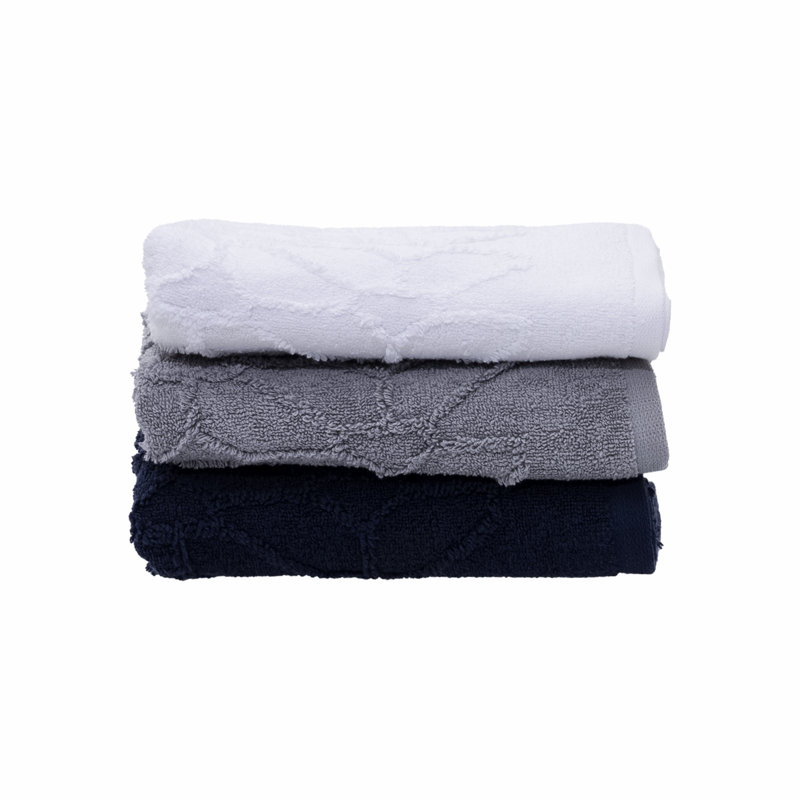 Aarmaan Plush Jacquard Hand Towel, Grey