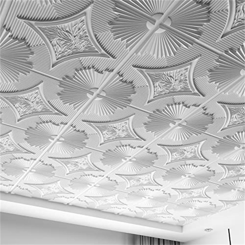 Carreaux de plafond en plastique 2 x 2 pi - paquet de 12 blanc, 48 pieds carrés - Panneaux de plafond et colle, Matte Black