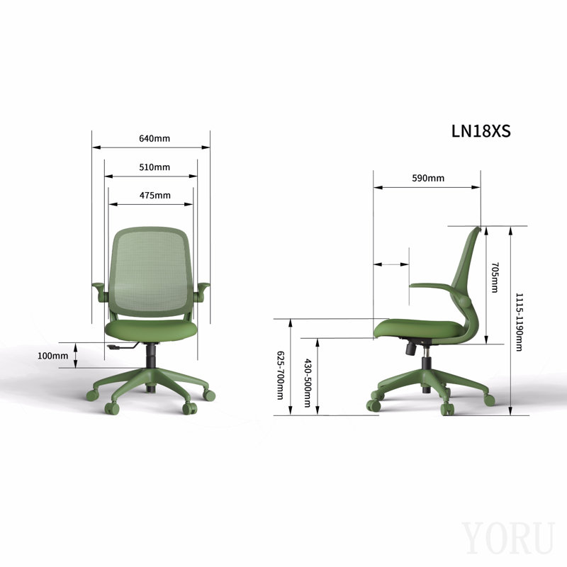 Ergonomic Color Office Chair 350lbs, Home Office, Mesh Back, Integrated Molded Foam, Comfortable Sitting, Flipping Armrest, Fireproof, Rotating, Lifting Multifunctional Chair (Green)