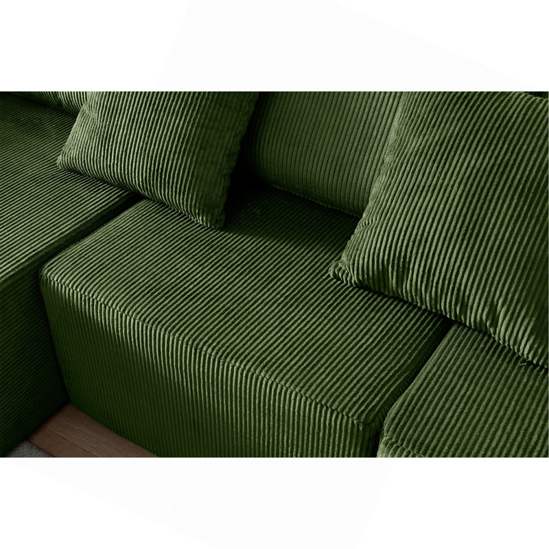 108.3" Sectional Foam Couch,L Shape Sofa With Chaise Lounge,Modular Cloud Sofa  For Living Room,Upholstered Corduroy Couch