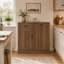 Armoire à poubelle basculante, armoire à poubelle pour la cuisine, armoire en bois avec poubelle - brun foncé-128597026