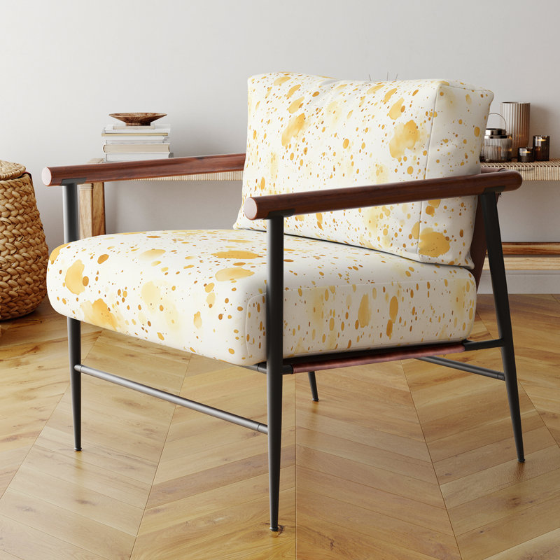 Chaise rembourrée Modern, Accoudoirs ronds
