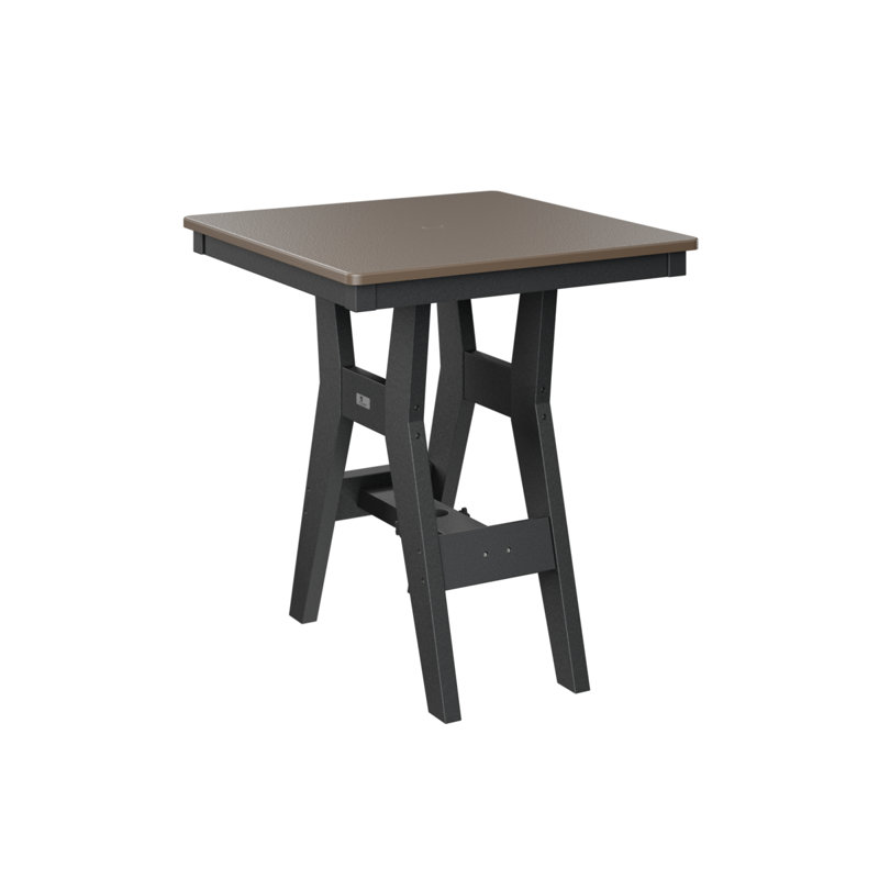 Table de bar carrée 28 po Berlin Gardens Harbor, Bronze martelé, H 38,87 po x l 28 po x P 28 po, Noir