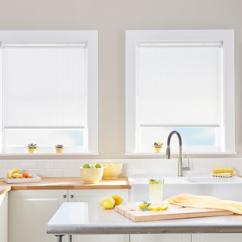 Semi Sheer Paper Roller Shade, White