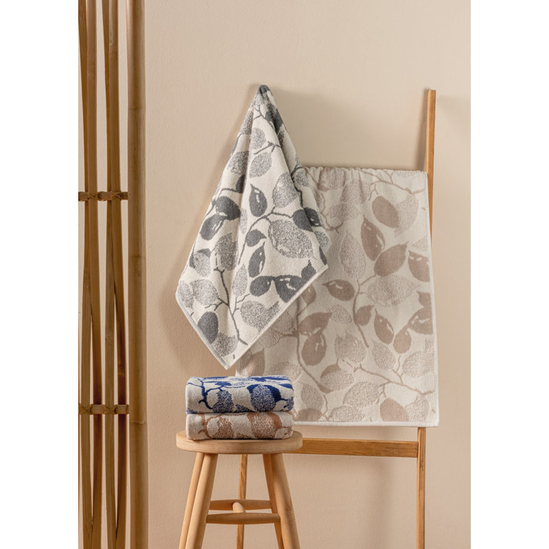 Premium Hand Towel Set (4 Pieces), 67% Cotton / 33% Polyester, 19.7 x 35.4 inches | 540 g/m², Machine Washable at 86°F | Stylish Brown, Grey, and Blue Colors | Soft, Absorbent & Durable for Everyday Use
