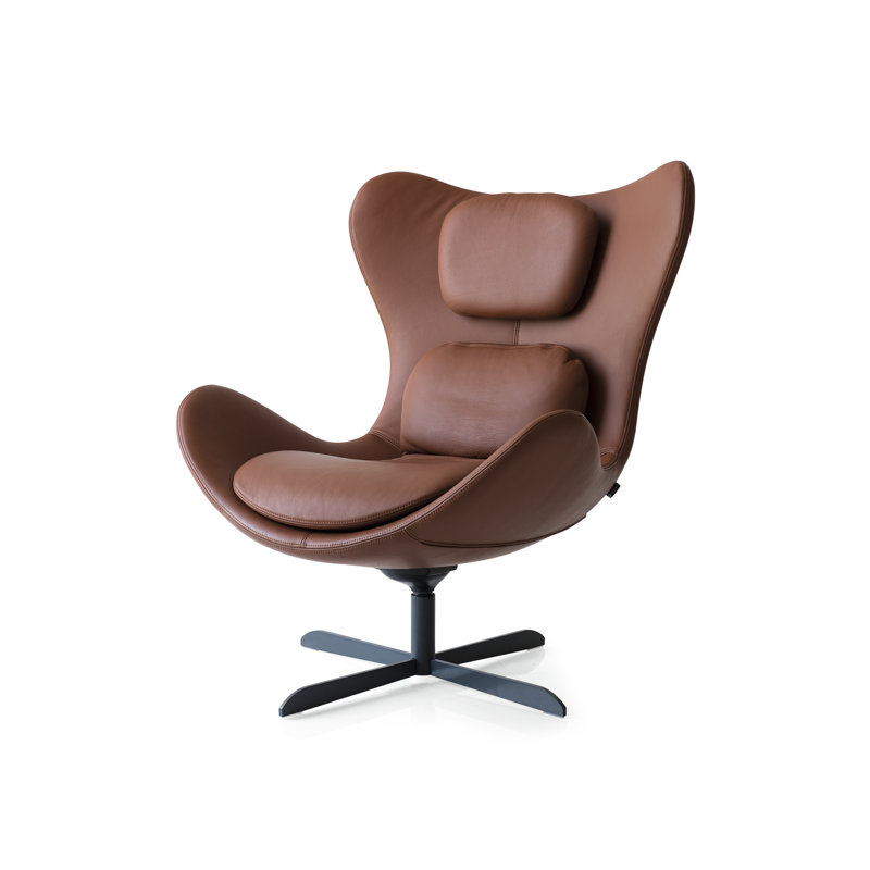 Lazy Leather Swivel Lounge Chair