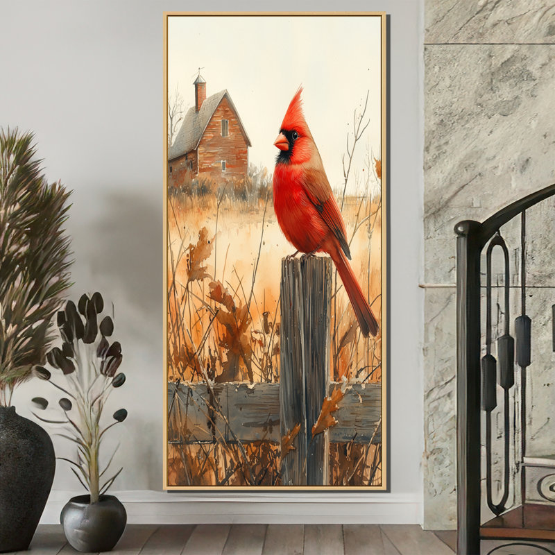 Lanford - Animals Canvas Wall Art, H 60 po x l 28 po, Impression encadrée flottante, Crème, crème