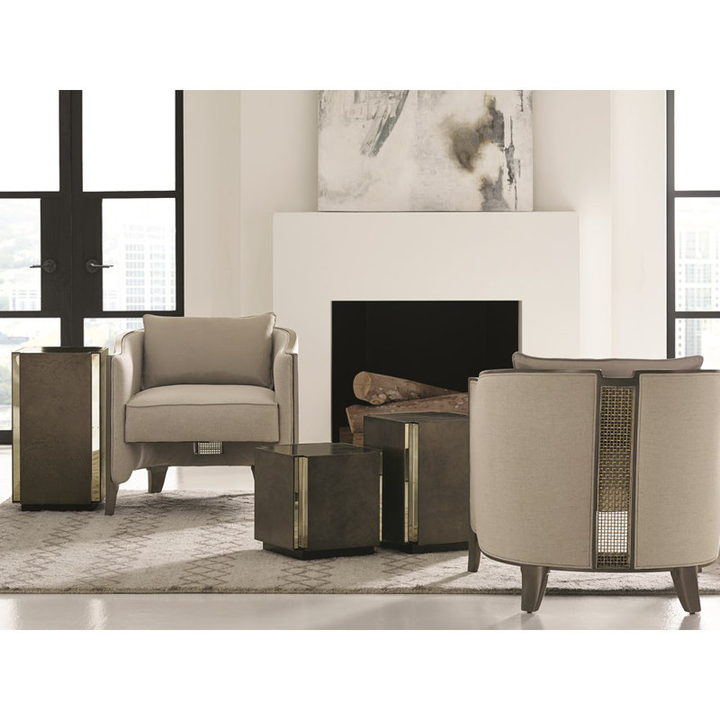 Modern Uptown Glass End Table