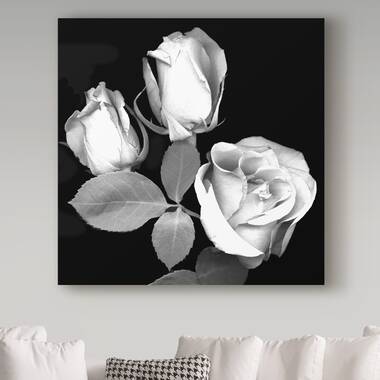 black and white rose wall art