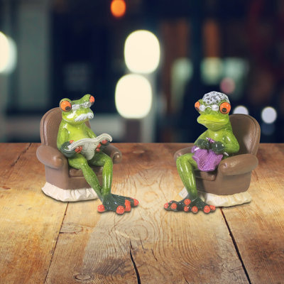 5.25"W 2-PC Frog Grandparrents Figurine Set