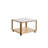 Modern Minimalist Oak Square Sintered Stone Mobile Side Table