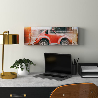" Wrapped Canvas Wall Art - Philippe Hugonnard 'Viva Mexico 2 Small VW Beetle Car II' Wall Art For Living Room, Bedroom, Or Office Décor - 8x24 " by Philippe Hugonnard