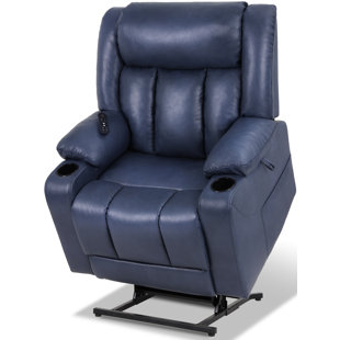 EONIX Dual Motor Oversized Power Lift Recliner Chair for Elderly, 400lbs Heavy Duty Leather Recliner with Massage and Heat, Big and Tall Lay Flat Lift Chair with Cup Holders, SLRY006063, Dark Brown