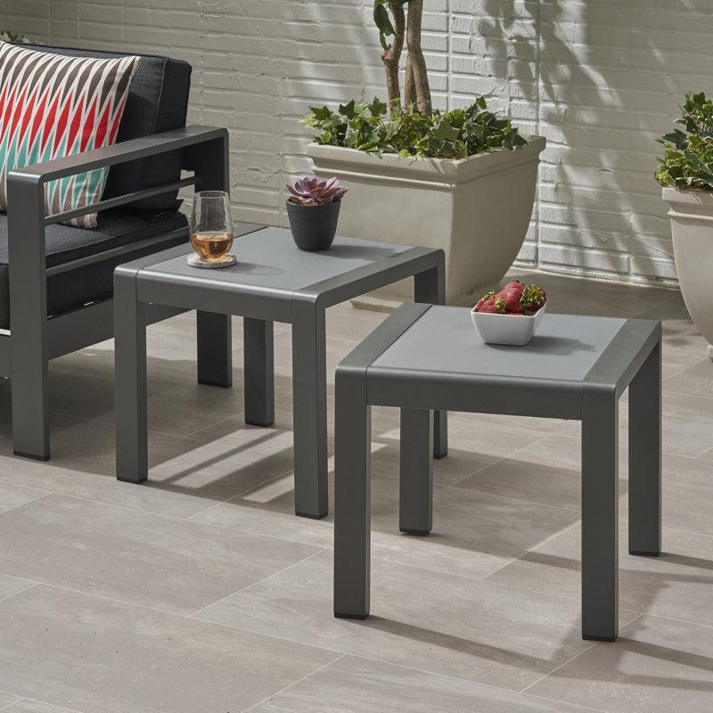 Table d'appoint Algona, Gris/gris mat