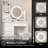 Vanity Set with LED Lighted Mirror and Stool, Adjustable 3-Color Lighting Makeup Vanity Desk with Storage for Bedroom-1289281539
