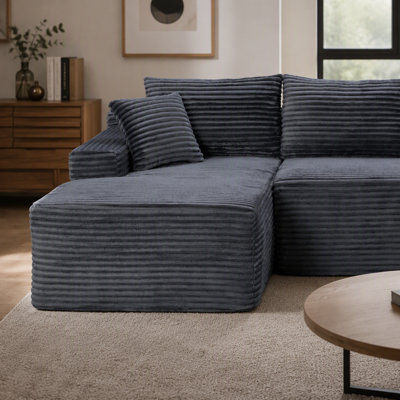 Canapé modulaire 94,5 pouces avec méridienne réversible en L, siège profond, confort rembourré de qualité supérieure, aucun assemblage requis.