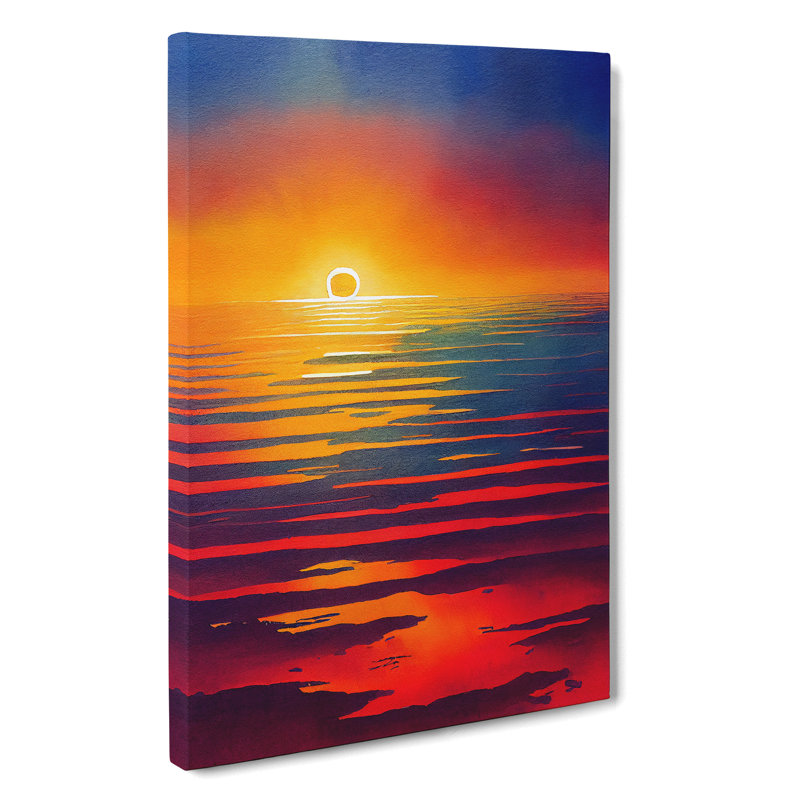 XC1022-4215X Striking Ocean Sunset No.2 - Wrapped Canvas Print, 60cm H x 40cm W x 3cm D