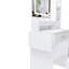 Miroir de coiffeuse 3 couleurs à DEL avec tabouret, coiffeuse rose pour la chambre à coucher, 2 tiroirs et 5 armoires de rangement (4 ouvertes + 1 cachée), éclairage réglable-920858228