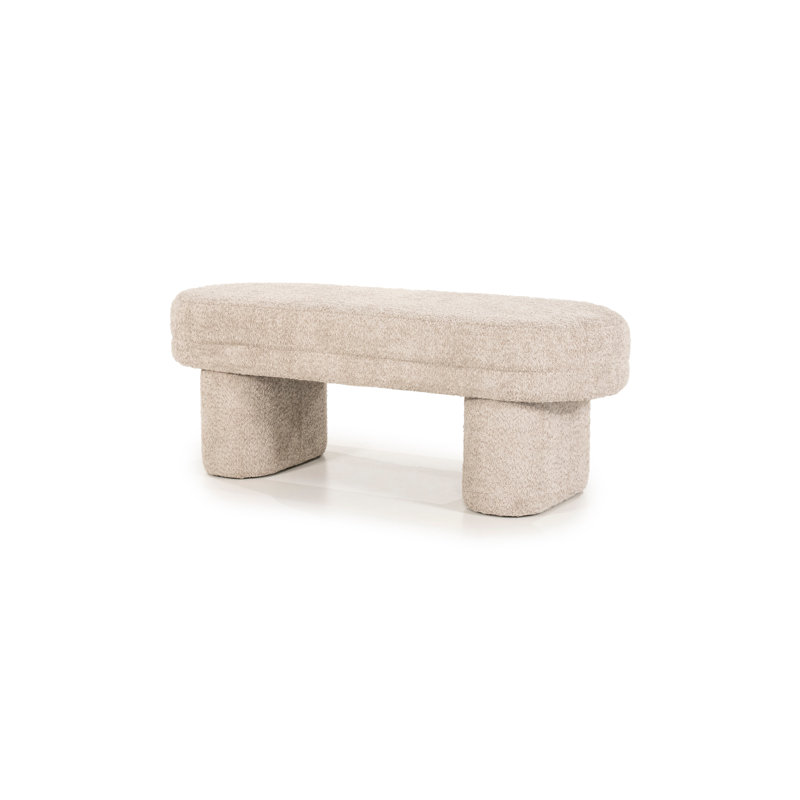 Rama Polyester Upholstered Bench, Taupe