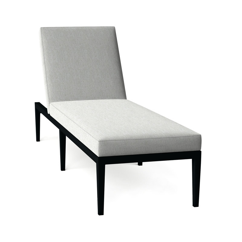 Chaise longue d'extérieur en aluminium forgé Elegante, Welt, Craie élégante 97, Bali perle