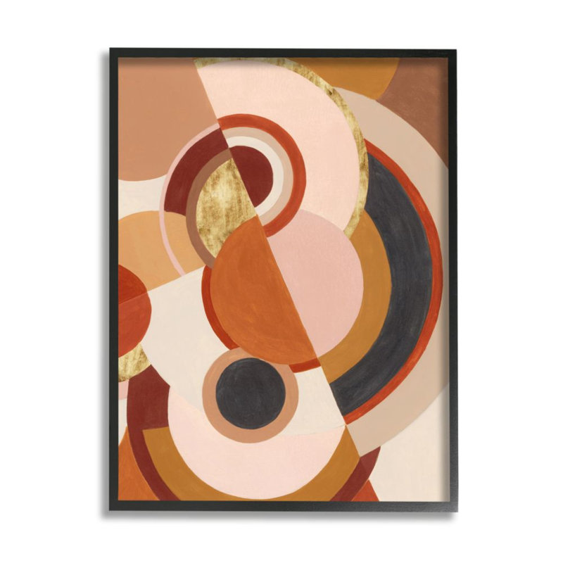 «Asymmetric Abstract Circles» par Grace Popp - reproduction d'art, Giclée encadrée noir minuit, H 20 po x l 16 po