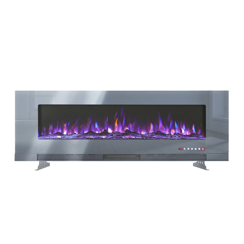 Tanisha Belfry Heating 182.9cm W Electric Fireplace with 5000 BTU, 50cm H x 152cm W x 12cm D, Grey