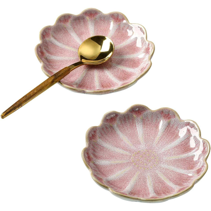 Ensemble de 2 porte-cuillères en céramique pour bar à café, porte-cuillère mignon pour comptoir de cuisine, rose, Rose