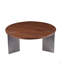 Table basse ronde en bois avec pieds en métal-114197547