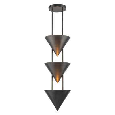 Versus 28-in Aged Steel 3 Light Pendant