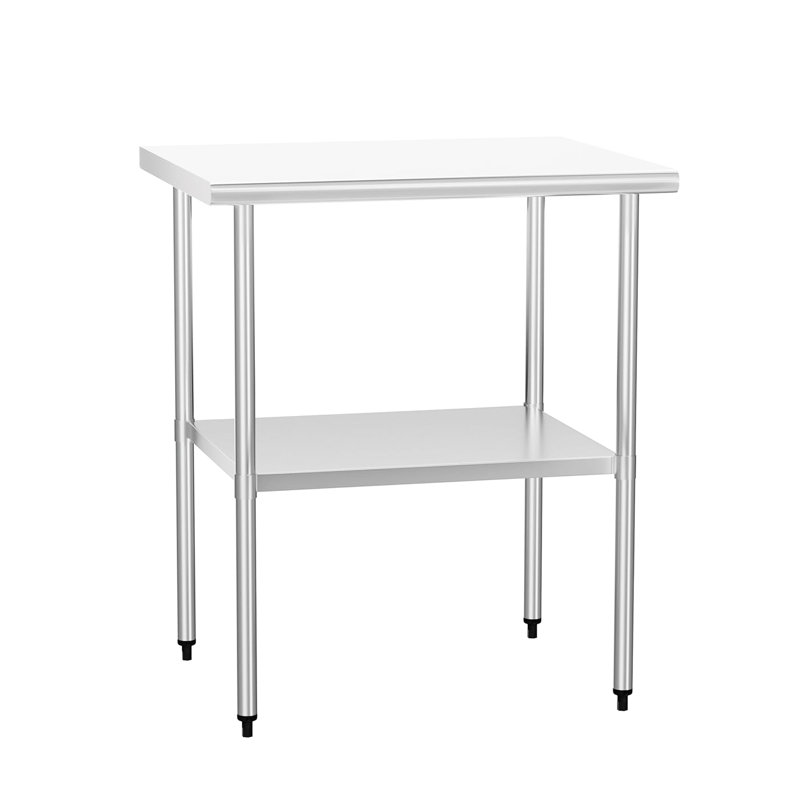 Table de travail en métal 24 po x 30 po avec tablettes réglables - corrosion, charge de dessous de table de 380 lb
