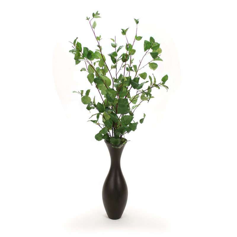 58'' Faux Maple Plant in Wood Vase