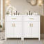 Meuble-lavabo moderne de 48 pouces avec lavabo en céramique, portes à fermeture en douceur, tiroir rabattable, tablettes de porte à double couche, solution de rangement élégante