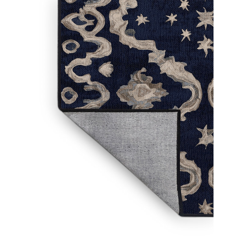 Machine Washable Gray Area Rug, Rectangle 5' x 8'
