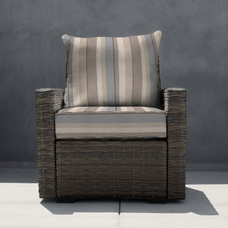 Outdoor Deep Seating Cushion Set – Comfortable, Durable, Weather-Resistant Design - Basics by Wayfair™, Khaki Stripe